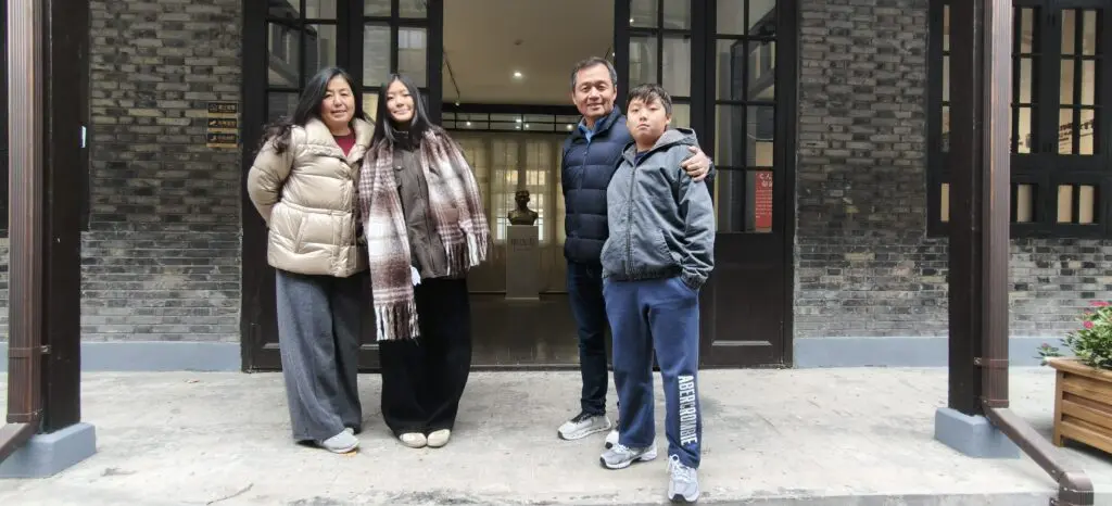 Yu Family Foundation members outside of museum