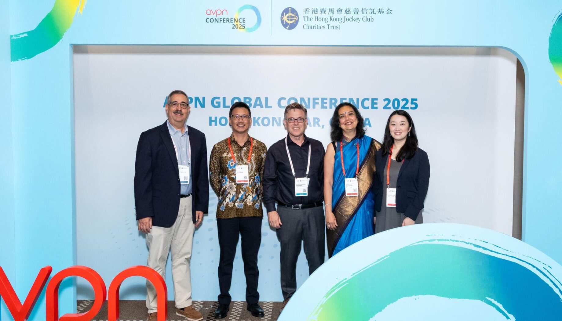 Give2Asia and AVPN leadership photographed after signing agreement at AVPN Annual Conference 2025